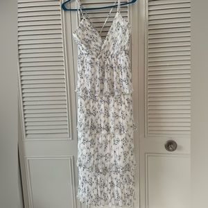 Lulus petal party white floral print plisse surplice dress